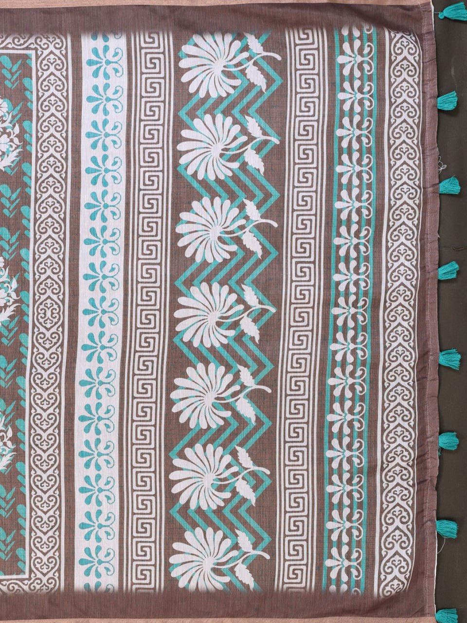 Elegant Chanderi Saree with Floral & Geometric Digital Print